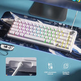Mini 60% Gaming Keyboard, Rgb Backlit Ultra-Compact Keyboard, Ts68 Ergonomic Waterproof Mechanical Feeling Office Computer Keyboards For Pc, Mac, Ps4, Xbox One Gamer