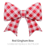 4Pcs Gingham Bow Balloons For Spring Picnic, Bbq, Lawn Party,Summer Wedding/38Inch Green Red White Checkered Bow Decor/Valentine’S Day, Pizza Diner Theme, Outdoor Christmas Celebration Decorations