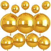 12pcs Gold Round Foil Balloons 4D Metallic Party Decorations for Events