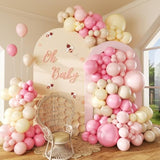 146Pcs Pink And Yellow Balloon Garland Arch Kit, Pastel Pink Light Pink Pastel Yellow Sand White Latex Balloons For Cartoon Bear Themed Birthday Wedding Baby Shower Party Decorations