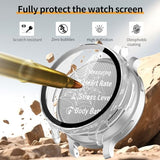 2 Pack for Garmin Lily 2 Active Screen Protector Case, Hard PC Bumper Full Coverage Protective Accessories Built-in Tempered Glass Film