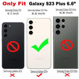 For Galaxy S23 Plus Case - Sparkle Bling Floral Design Scratch-Resistant Clear Anti-Yellowing Shell Military-Grade Shockproof Protection Soft-Touch & Slim Lightweight Cover (Pink Flower)