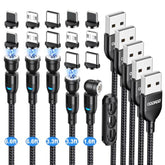 Magnetic Charging Cable 5-Pack (1.6/3.3/3.3/6.6/6.6Ft), 540° Rotating Magnetic