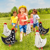 6 Pcs Walking Chicken Balloons, Aluminum Foil Chicken Party Decorations White And Black Chicken Walking Balloons For Birthday Baby Shower Farm Animal Theme Party, 20 Inch