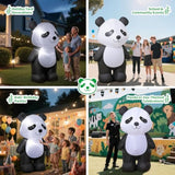 6 Feet Tall Inflatable Panda Decorations – Blow Up Outdoor Lawn Decor With Led Light, Cute Standing Panda Inflatable For