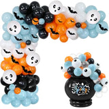 Halloween Balloon Garland Kit: Spooky Ghost, Bat & Eyeball Decor (164 Pc