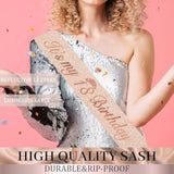 18Th Birthday Decorations For Girls, 30Pcs Black Rose Gold Happy Birthday Party Supplies, 18Th Crown And Sash, Banner, Hanging Swirl Flag, Balloons, 18 Year Old Party Decorations Kit