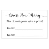 50Pcs Guess How Many Game Cards, Minimalist Guess How Many Baby Shower Game, Birthday Party Activities, Bridal Shower Wedding Cards(3.5" X 2.1")