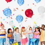 55 Pcs Red, Blue & White Polka Dot Balloons – Nautical & Baseball Party Arch Kit