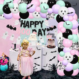 Pastel Halloween Balloon Garland Arch Kit, Happy Boo Day Decorations for Girls Party