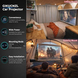 Car Projector, Mini Portable Outdoor Projector Kit With 30Ft Screen (16:9), Supports 4K Hd Ideal For Car, Travel And Outdoor Movie Nights