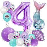 40in Purple Number 4 Balloon for 4th Birthday Party & Baby Shower Decor