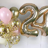 40" Balloon Number 0 Champagne Gold, Large Foil Number Balloons Set 0-9 For Girls Women, Light Gold 0 Helium Balloons For Boys Men Birthday Anniversary Graduation New Year Party Decoration Supplies