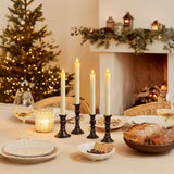 6 Pcs Flameless Taper Candles With Remote Timer Dimmer, 9.6 Inches Ivory Plastic Led Candlesticks, Battery Operated Led Candles, For Indoor Home Wedding Christmas Decoration