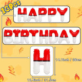 Cartoon Red & White Happy Birthday Banner – Anime Themed Party Supplies for Kids