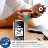 Link2Cell Expandable Corded Cordless Phone With Digital Answering System & Smart Call Blocker, One Corded Base Unit And Two Cordless Handsets Black - Kx-Tgf882B