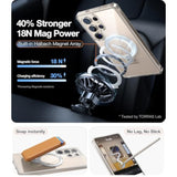 360° Spin Magnetic Stand Case for Samsung Galaxy S25 Ultra, MagSafe, Clear