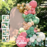 65-Pcs Sage Green 12" Latex Balloons with Ribbon for Parties & Events