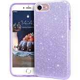 Compatible With Se 2022 Cse, Se 2020 Case, 8 Case, 7 Glitter Bling Sparkle Cute Girls Women Protective Case For 7/8/Se (Purple)