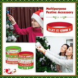 200 Pieces Christmas Silicone Bracelets Rubber Wristbands Bulk Merry Christmas Bracelets Gifts For Kids Adult Xmas Party Favors Stocking Stuffers, 10 Style (Red, Green, White)
