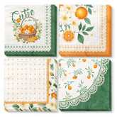 Little Cutie Baby Shower Party Supplies, 24 Pcs Little Cutie Napkins Green Orange Fruit Theme Paper Napkins For Citrus Birthday Party Baby Shower Spring Summer Dinner Decoration