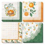 Little Cutie Baby Shower Party Supplies, 24 Pcs Little Cutie Napkins Green Orange Fruit Theme Paper Napkins For Citrus Birthday Party Baby Shower Spring Summer Dinner Decoration