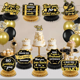 9Pcs We Appreciate You Decorations Black Gold Thank You Table Honeycomb Centerpieces Appreciate Table Topper Decor For Teacher Doctor Nurse Employee Staff Graduation Appreciation Party Supplies