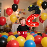40" Black & Red Mouse Number 2 Balloon — Giant Mickey-Style Party Decor