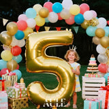 40-Inch Big Gold Number 5 Foil Helium Balloon Jumbo Birthday Anniversary Decor