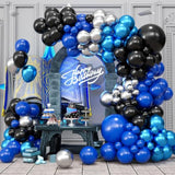 122Pcs Blue, Black & Silver Balloon Garland Kit β Arch Decor for Birthday, Shower and Party