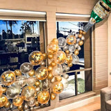 Champagne Bottle Balloon Garland Arch Kit Gold White Happy New Year 2026 Party