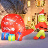 Christmas Green Big Monster Inflatable Decorations, 5.5Ft Lighted Up Christmas Outdoor Inflatable Decor Build-In 8 Led,