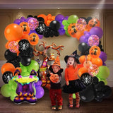 157pcs Halloween Balloon Garland Arch Kit Orange Black Green Purple Witch Foil Party Decorations
