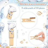 321 Pcs Baby Shower Games Supplies, 5 Sets (50 Cards Each) Activities Cards With 20 Pencils 1 Don'T Say Baby Sign 50 Clothespin (Under The Sea)