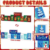 Hello Winter Merry Christmas Wooden Table Sign Reversible Table Decor Wooden Winter Table Decor Winter Table Centerpiece Decor For Farmhouse Home Party Tabletop Decorations