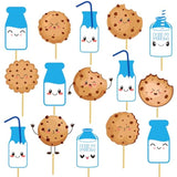 20Pcs Milk and Cookies Birthday Centerpiece Sticks Chocolate Chip Party Decor