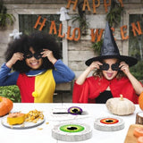 100 Pcs Spooky Halloween Eyeball Party Supplies Set Plates Napkins Forks Serves 25