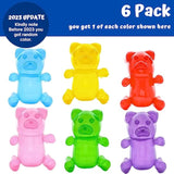 Inflatable Gummy Bears, 12 Inch Tall - Great For Birthday Party Decorations & Favors, Candyland Themed Supplies, Photo Booth Props, Blow Up Pool Toys For Kids - Pack Of 6