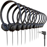 10 Pack Bulk Wired On-Ear Leather Headphones With 3.5Mm Connector, Black