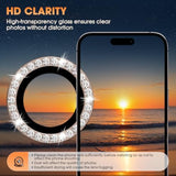 For Iphone 16 Pro/16 Pro Max Camera Lens Protector Bling Individual Metal Diamond Ring 9H Hardness Scratchproof Protector, Stylish Phone Accessories, Case Friendly (Brown Diamond)
