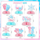 Winter Gender Reveal Party Decorations, What Will Our Little Snowflake Be Gender Reveal Honeycomb Centerpieces He or She Table Decorations Pink Blue for Winter Snowflake Baby Shower