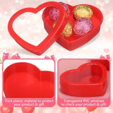 24 Pcs Small Heart Shaped Boxes With Window Valentine'S Day Gift Boxes Plastic Storage Container For Diy Projects Presents Candy Jewelry Mother'S Day Gifts (3.5 X 3 X 1.2 Inch,Red)