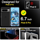 Google Pixel 8 Pro Privacy Screen Protector 3-Pack with Camera Lens Protector