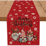 Christmas Gnomes Table Runner Red Snowflake Winter Decorations Glitter Xmas Holiday Kitchen Dining Merry Christmas Decor 13X36 Inch