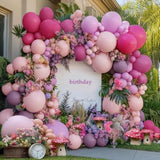 Purple Pink Balloon Garland Kit – Double-Stuffed Lilac, Lavender & Hot Pink Balloons in Various Sizes for Baby Showers And many more