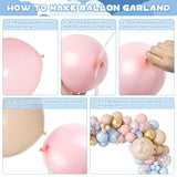 185Pcs Gender Reveal Decorations, Double-Stuffed Pastel Pink And Blue Brown Nude Balloon Arch Kit White Cloud Hanging Moon Star Garland Boho Neutral Boy Or Girl Bear Baby Shower Party Supplies
