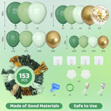 153pcs Sage Green Gold Balloon Garland Kit for Baby Shower Baptism Party Decor