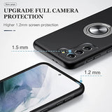 Designed For Samsung Galaxy S21 Case (Not For S21 Plus & S21 Ultra), Slim Tough Rugged Shockproof Protective Case With Metal Ring Kickstand For Samsung Galaxy S21 6.2 Inch, Black