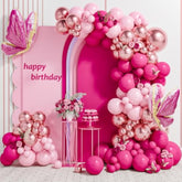112pcs Pink Butterfly Balloon Arch Kit – Pastel & Rose Gold Balloons for Parties