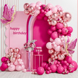 Pink Butterfly Balloon Arch Garland Kit 112Pcs Pastel Pink Rose Gold Balloons With 2Pcs Butterfly Foil Balloons For Birthday Party Decorations Baby Shower Decorations For Girls